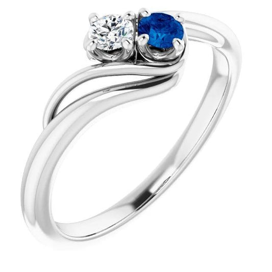 Anello di regolazione del bypass con zaffiro blu rotondo con diamante 1.50 carati - harrychadent.it
