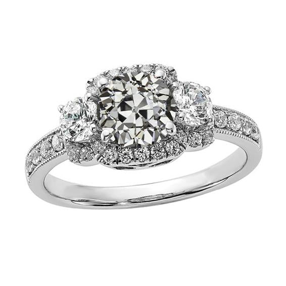 Anello d'oro Halo Il giro Old Mine Cut Diamante Anniversary Ring 4 carati - harrychadent.it