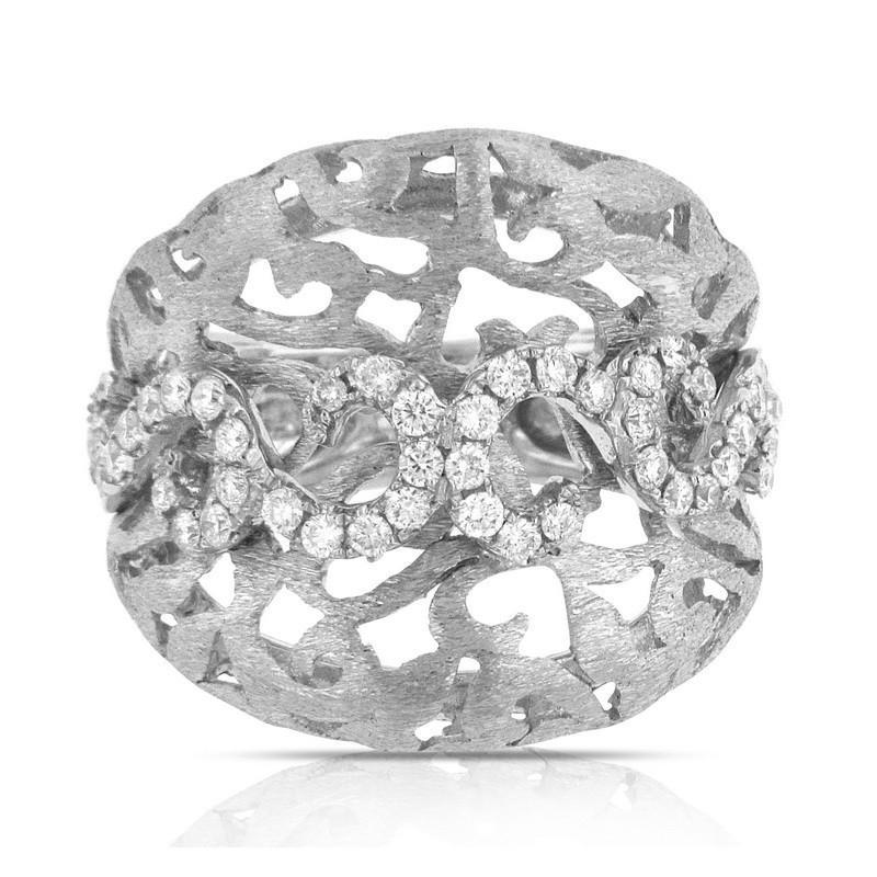 Anello fantasia anniversario fidanzamento con diamante da 1.46 carati oro bianco 14K - harrychadent.it