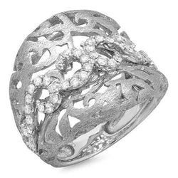Anello fantasia anniversario fidanzamento con diamante da 1.46 carati oro bianco 14K