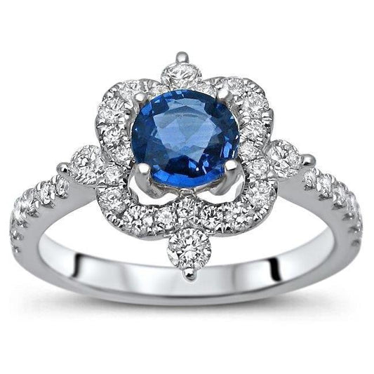 Anello fantasia con diamanti blu dello Sri Lanka a taglio rotondo da 4,30 ct. - harrychadent.it