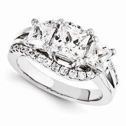 Anello fantasia con tre pietre di fidanzamento con diamante da 4 carati Nuovo