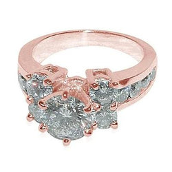 Anello fantasia di fidanzamento con diamante da 5.00 carati in oro rosa 14K