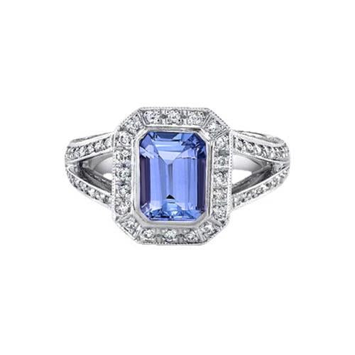 Anello fantasia tanzanite smeraldo e diamanti 5.36 carati Nuovo - harrychadent.it