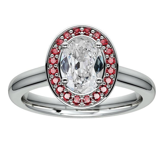 Anello in oro 14K con zaffiro rotondo e diamante ovale da minatore antico 6.25 carati - harrychadent.it