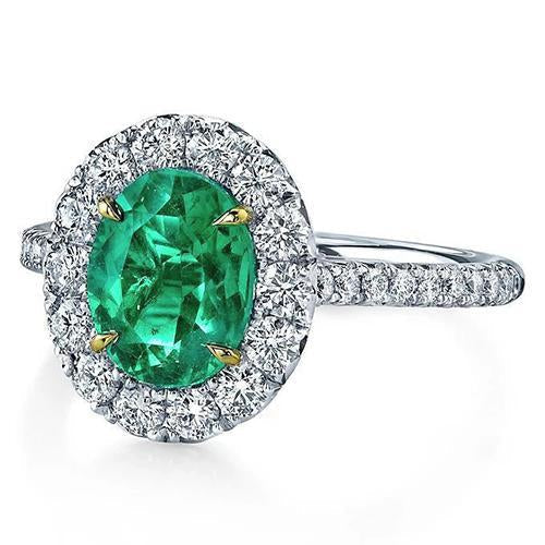 Anello in oro bianco 14 carati con diamante verde da 5,75 carati con smeraldo verde - harrychadent.it