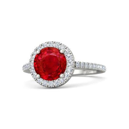 Anello in oro bianco 14 carati con rubini e diamanti incastonati a 4 carati - harrychadent.it