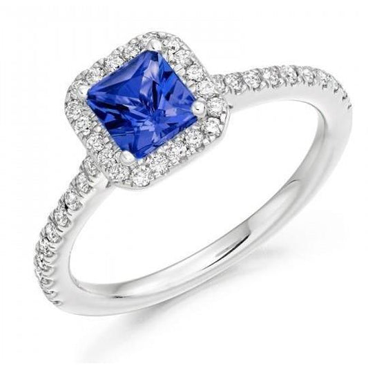 Anello in oro bianco 14 carati con tanzanite da 5.30 carati con diamanti - harrychadent.it