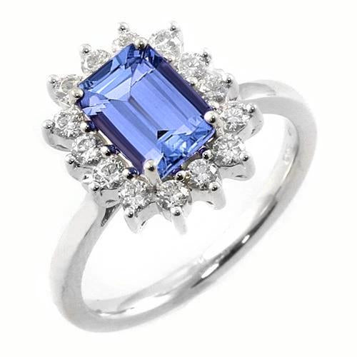 Anello in oro bianco 14 kt con tanzanite e diamanti da 7 kt Novità - harrychadent.it