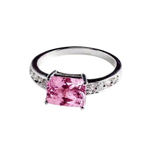 Anello in oro bianco 14K . con Kunzite rosa e diamanti. 12.50 carati - harrychadent.it
