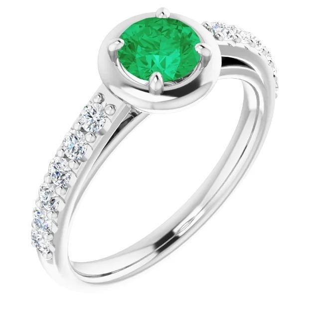 Anello in oro bianco 14K con smeraldo verde e diamanti da 2.25 carati - harrychadent.it