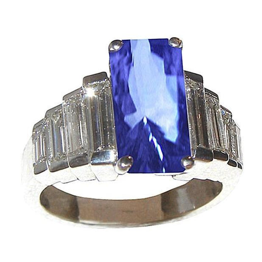 Anello in oro bianco con zaffiro dello Sri Lanka da 8 carati 14K - harrychadent.it
