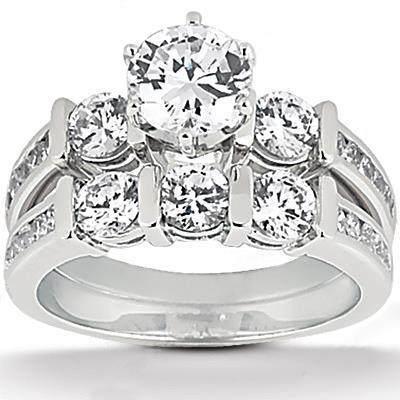 Anello in oro bianco da 2.45 carati con set di anniversario di fidanzamento con diamante - harrychadent.it