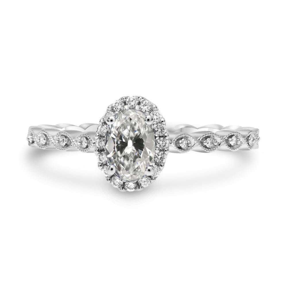Anello in oro bianco rotondo e ovale vecchio minatore Halo Diamante Ring Jewelry 4 carati - harrychadent.it