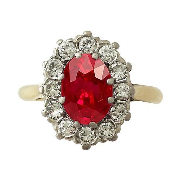 Anello in oro bicolore 14K con rubino rosso da 4.75 ct con diamanti Novità - harrychadent.it