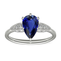 Anello in oro con diamante taglio a pera Srilanka 3.50 carati