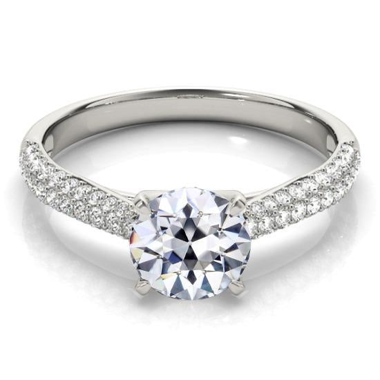 Anello in oro con taglio a miniera di diamanti a doppia fila con pavé di gioielli 4,50 carati - harrychadent.it