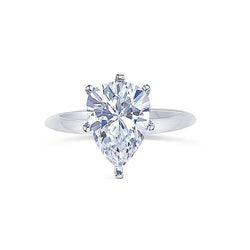Anello in oro di fidanzamento con diamante solitario taglio a pera 0.75 carati