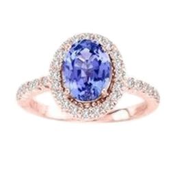 Anello in oro rosa 14K 15.40 carati con tanzanite e diamanti Novità - harrychadent.it