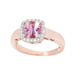 Anello in oro rosa 14K Halo con Kunzite rosa e diamanti 18,75 carati