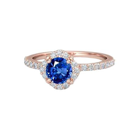 Anello in oro rosa con zaffiro dello Sri Lanka e diamanti da 3.25 carati - harrychadent.it