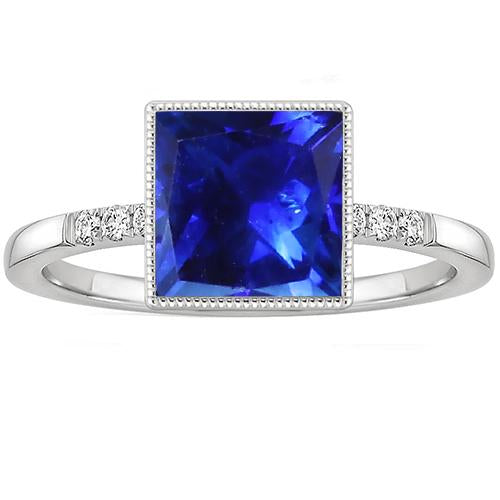 Anello in oro stile vintage con zaffiro Princess Ceylon e diamante 3.75 carati - harrychadent.it