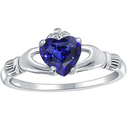 Anello in pietra preziosa stile vintage con zaffiro dello Sri Lanka tagliato a cuore 1.75 carati
