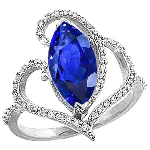 Anello in stile Art Nouveau con gioielli in stile antico New Ceylon Sapphire Diamond