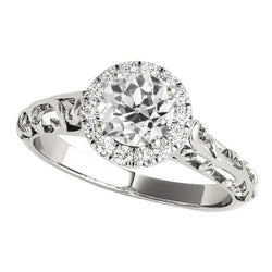 Anello in stile vintage con anello rotondo europeo antico con diamante 3,25 carati