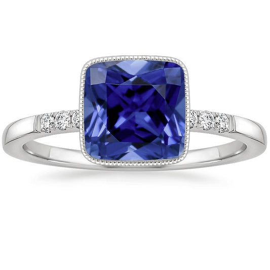 Anello in stile vintage con diamanti e zaffiri blu con gemme da 6 carati - harrychadent.it