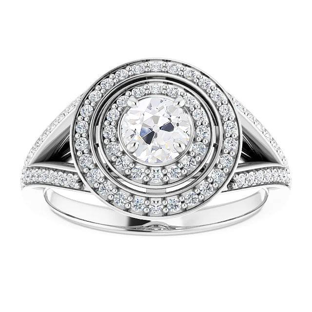 Anello in stile vintage con doppio anello rotondo con diamanti a taglio antico 6 carati - harrychadent.it