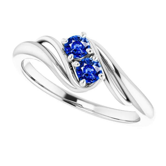 Anello in zaffiro con montatura ad anello da 1 carato con gambo bypass in oro bianco 14K - harrychadent.it
