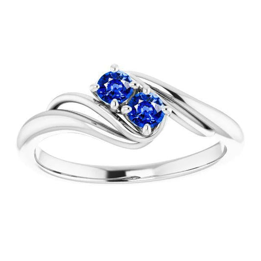 Anello in zaffiro con montatura ad anello da 1 carato con gambo bypass in oro bianco 14K - harrychadent.it