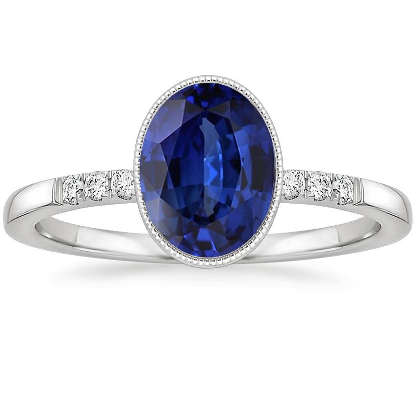Anello incastonato con diamanti per l'anniversario Zaffiro di Ceylon 3.50 carati - harrychadent.it