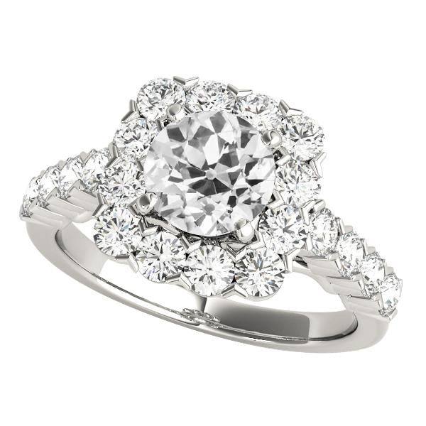 Anello nuziale in oro 14K con anello rotondo con diamanti a taglio vecchio miniera 5 carati - harrychadent.it