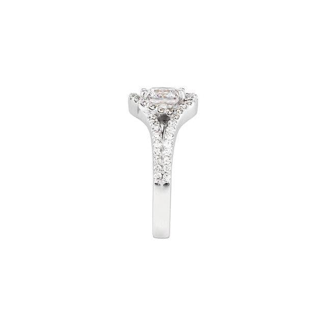 Anello nuziale in oro bianco 14 carati con diamante brillante Halo rotondo da 2 carati - harrychadent.it