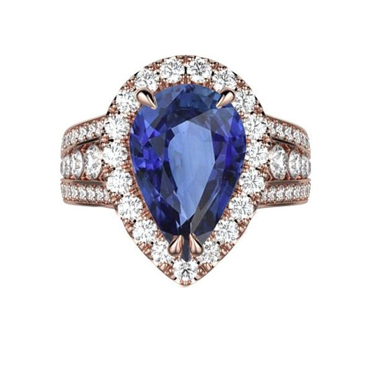 Anello nuziale in oro con anello a forma di pera e diamanti 6 carati gioielli - harrychadent.it