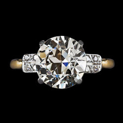 Anello nuziale rotondo con diamanti a taglio antico, 5 carati, gioielli in oro da donna