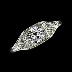 Anello nuziale rotondo con diamanti da minatore vecchio stile vintage 2.75 carati