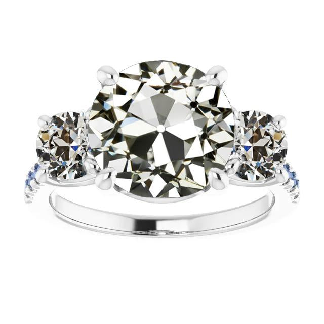 Anello nuziale rotondo con diamanti tagliati a miniera antica, gioielli da donna in oro 9 carati - harrychadent.it