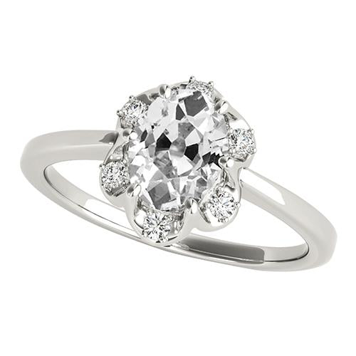 Anello nuziale rotondo e ovale con anello di diamanti da minatore antico, set di 6 punte, 4 carati - harrychadent.it