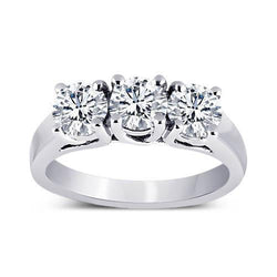 Anello per anniversario di matrimonio con diamanti rotondi 3 carati 3 gioielli in pietra