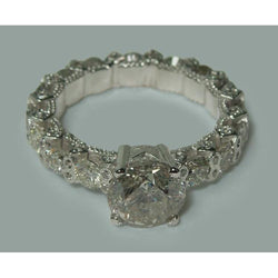 Anello per l'anniversario con diamanti da 4,90 ct con accenti di gioielli da donna