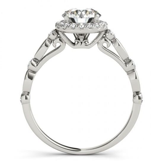Anello rotondo Halo Diamond 1.50 carati anniversario di fidanzamento WG 14K - harrychadent.it