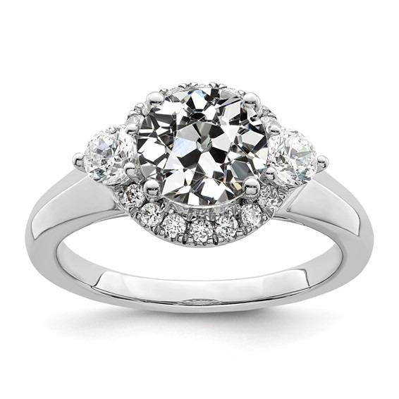 Anello rotondo con diamanti a taglio antico, gioielli in oro da donna, 4 carati - harrychadent.it
