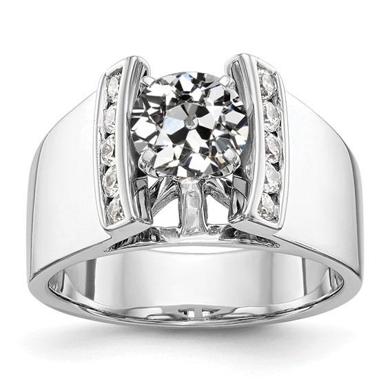 Anello rotondo con diamanti a taglio antico, miniera, set di 3 carati, gioielli - harrychadent.it
