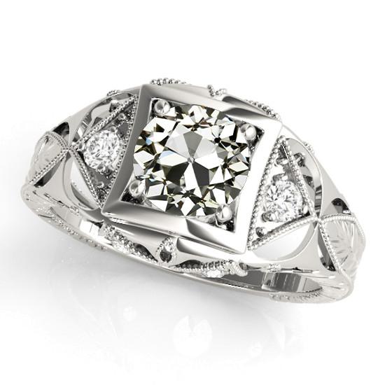 Anello rotondo con diamanti da minatore vecchio stile antico a farfalla 2,75 carati - harrychadent.it
