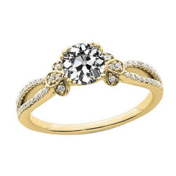 Anello rotondo con diamanti da vecchio minatore Gioielli da donna in oro 14 carati 3,50 carati