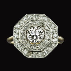 Anello rotondo con doppio anello di diamanti da minatore vecchio, 5 carati, gioielli da donna