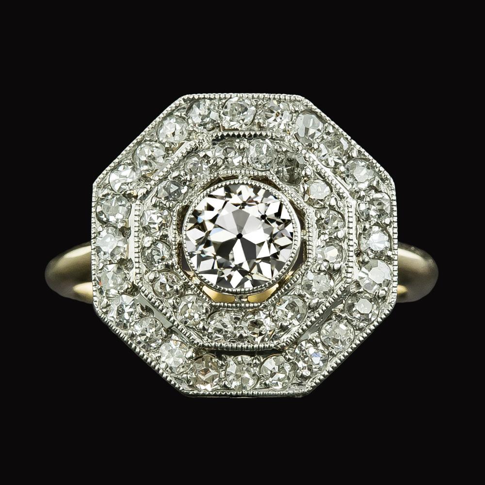 Anello rotondo con doppio anello di diamanti da minatore vecchio, 5 carati, gioielli da donna - harrychadent.it